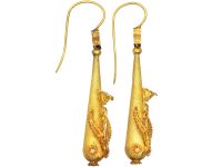 Georgian Ornate 15ct Gold Drop Earrings