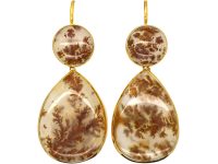 Georgian 18ct Gold Dendritic Agate Drop Earrings
