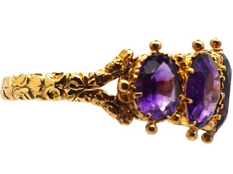 Regency 15ct Gold Amethyst Five Stone Ring
