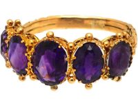 Regency 15ct Gold Amethyst Five Stone Ring