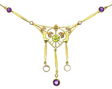 Edwardian 15ct Gold Suffragette Necklace