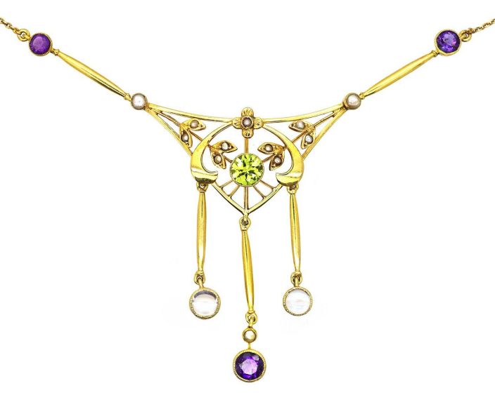 Edwardian 15ct Gold Suffragette Necklace