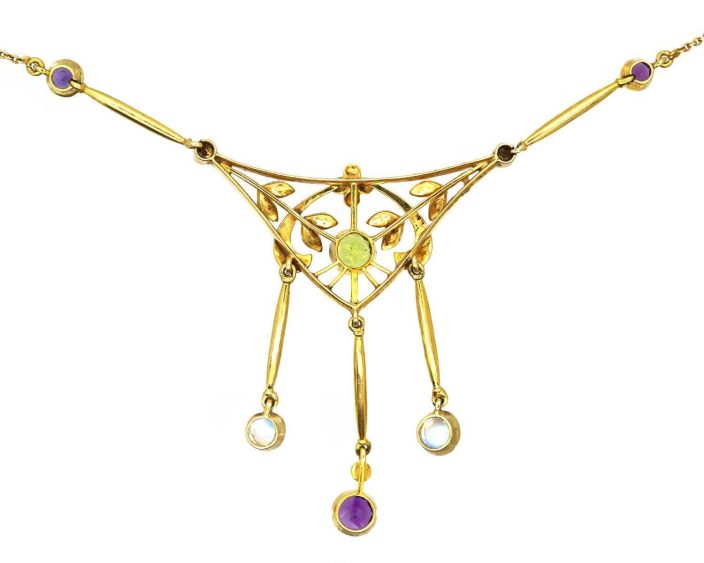 Edwardian 15ct Gold Suffragette Necklace