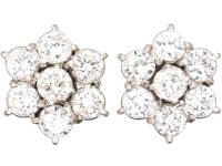 18ct White Gold Diamond Cluster Earrings