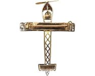 Edwardian 15ct Gold & Silver Brooch set with Diamonds & Garnets Attributed to Blériot's XI Aeroplane