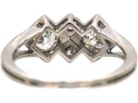 Art Deco Platinum Four Stone Diamond Ring