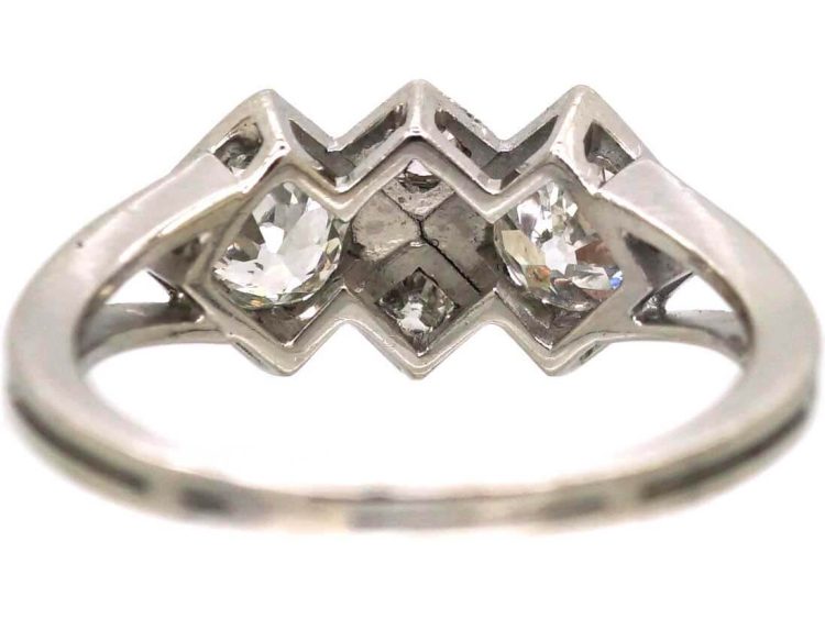 Art Deco Platinum Four Stone Diamond Ring