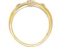 Victorian 18ct Gold, Three Stone Diamond Rub Over Set Ring