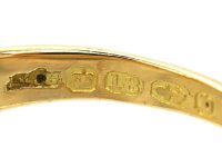 Victorian 18ct Gold, Three Stone Diamond Rub Over Set Ring