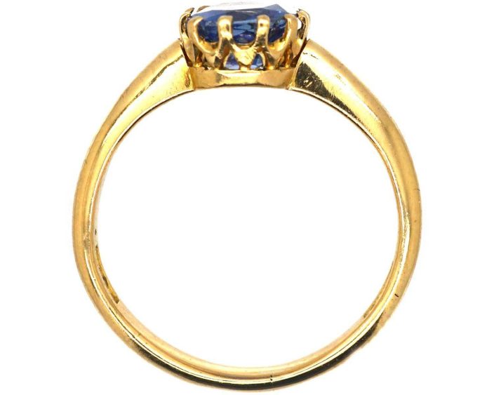 Edwardian 18ct Gold, Sapphire Solitaire Ring