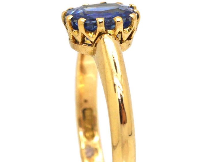 Edwardian 18ct Gold, Sapphire Solitaire Ring