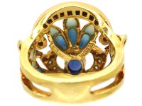 18ct Gold, Sapphire & Diamond Plique-à-Jour Ring by Masriera