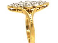 Edwardian 18ct Gold & Platinum, Diamond Marquise Shaped Ring