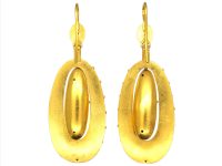 Victorian 15ct Gold Drop Etruscan Style Earrings