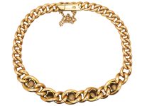 Edwardian 15ct Gold Curb Bracelet set with Five Opals