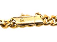 Edwardian 15ct Gold Curb Bracelet set with Five Opals