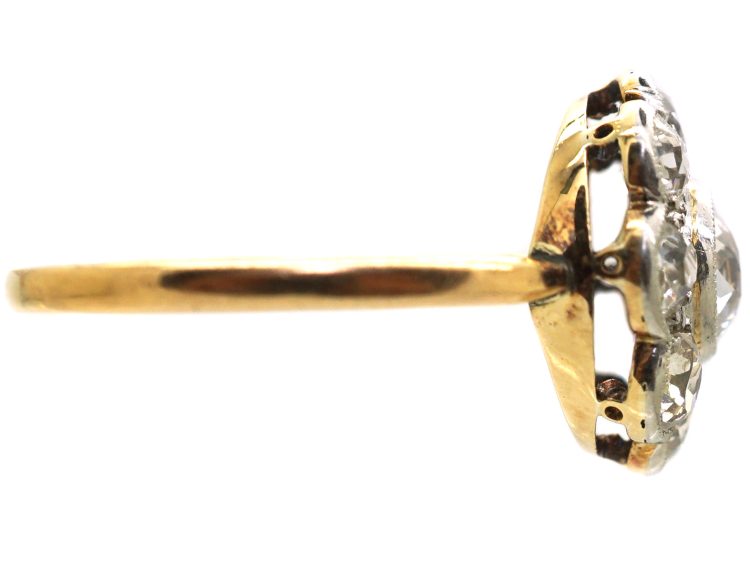 Edwardian 18ct Gold & Platinum, Diamond Daisy Cluster Ring