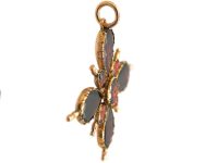 Georgian 9ct Gold & Foiled Almandine Garnet Cruciform Pendant