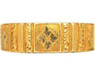 Victorian Ornate 18ct Gold Wedding Ring made by Barnet Henry Joseph