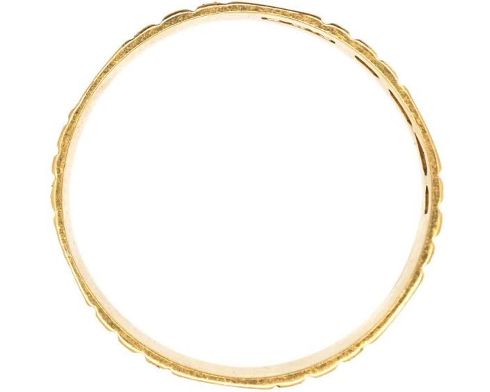 Victorian Ornate 18ct Gold Wedding Ring made by Barnet Henry Joseph