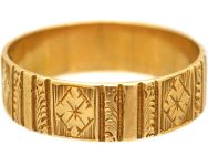 Victorian Ornate 18ct Gold Wedding Ring made by Barnet Henry Joseph