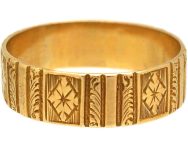 Victorian Ornate 18ct Gold Wedding Ring made by Barnet Henry Joseph
