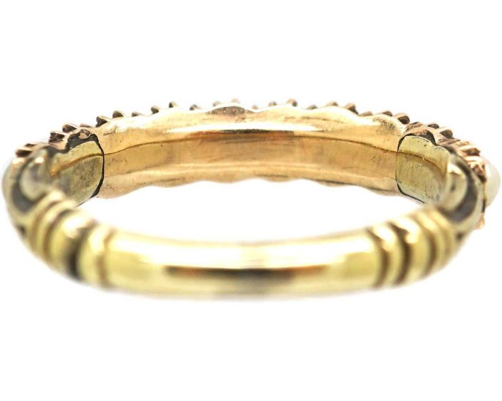 Georgian 9ct Gold Half Eternity Ring set with Natural Split Pearls