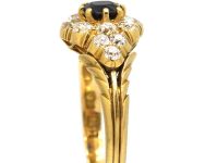Edwardian 18ct Gold Cluster Ring set with a Sapphire & Diamonds