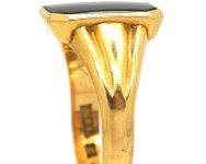 Mid 20th Century Swedish 18ct Gold Signet Ring set with an Onyx