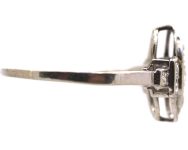 Art Deco Platinum Oval Ring set with Diamonds