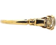 Victorian Five Stone Diamond Carved Half Hoop Ring