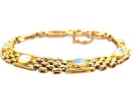Edwardian 15ct Gold Gate Bracelet set with Opals