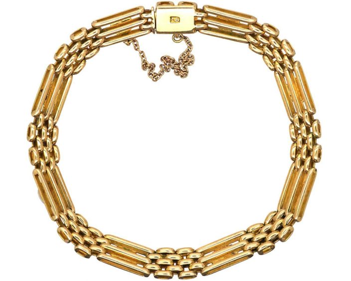 Edwardian 15ct Gold Gate Bracelet set with Opals