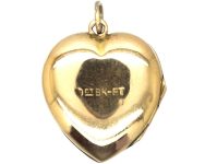 Art Deco 9ct Back & Front Heart Shaped Locket