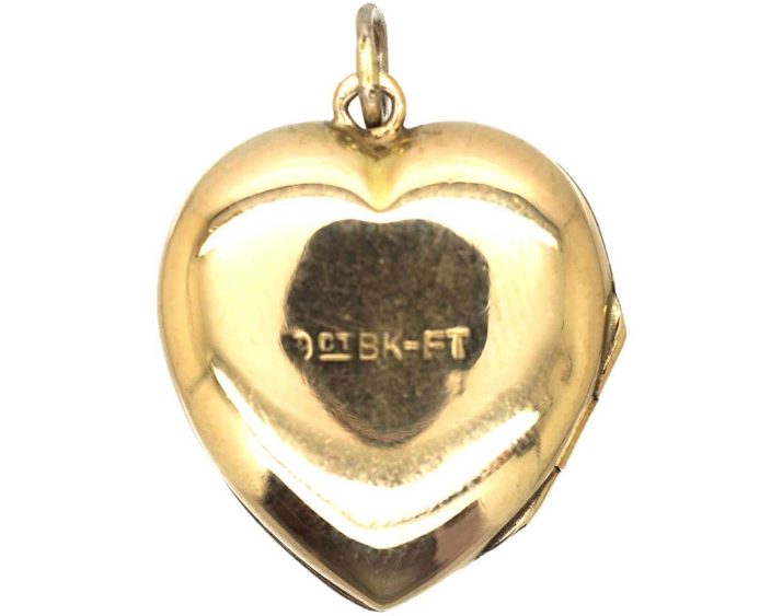 Art Deco 9ct Back & Front Heart Shaped Locket