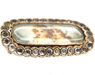 Georgian Silver & Paste Brooch with Double Portrait of Two Young Girls