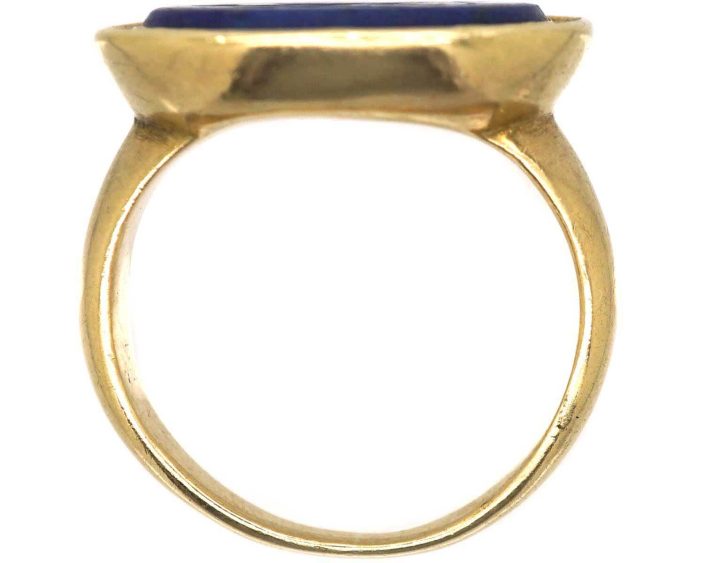 Victorian 18ct Gold Signet Ring with Lapis Lazuli Intaglio of an Eagle
