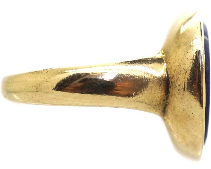 Victorian 18ct Gold Signet Ring with Lapis Lazuli Intaglio of an Eagle