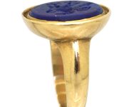 Victorian 18ct Gold Signet Ring with Lapis Lazuli Intaglio of an Eagle