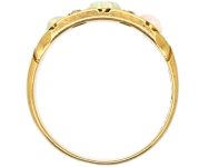 Victorian 18ct Three Stone Cabochon Opal & Diamond Ring