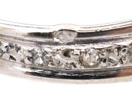 French Art Deco Platinum Large Diamond Bombé Ring