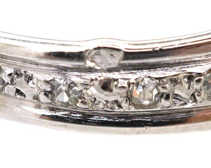 French Art Deco Platinum Large Diamond Bombé Ring