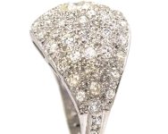 French Art Deco Platinum Large Diamond Bombé Ring