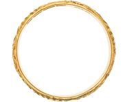 Victorian 18ct Gold Wedding Ring Engraved with Hearts & Ferns