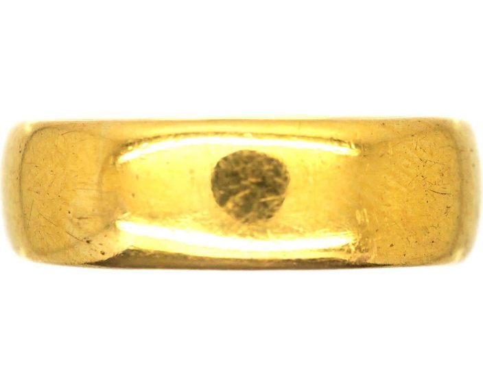 22ct Wide Gold Wedding Ring Assayed in 1917