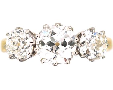 Edwardian 18ct Gold & Platinum, Three Stone Diamond Ring