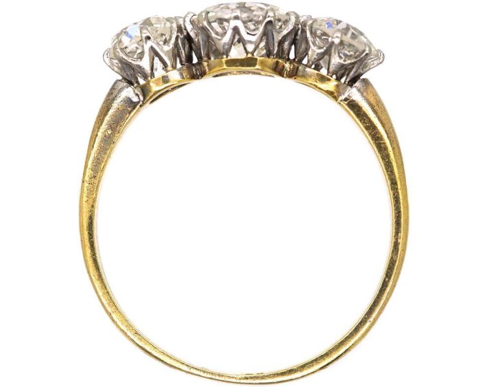 Edwardian 18ct Gold & Platinum, Three Stone Diamond Ring