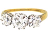 Edwardian 18ct Gold & Platinum, Three Stone Diamond Ring