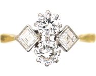 Art Deco 18ct Gold & Platinum Four Stone Diamond Ring