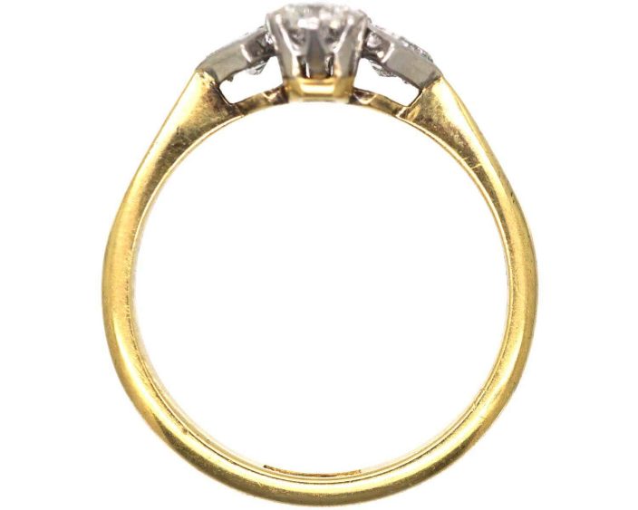 Art Deco 18ct Gold & Platinum Four Stone Diamond Ring
